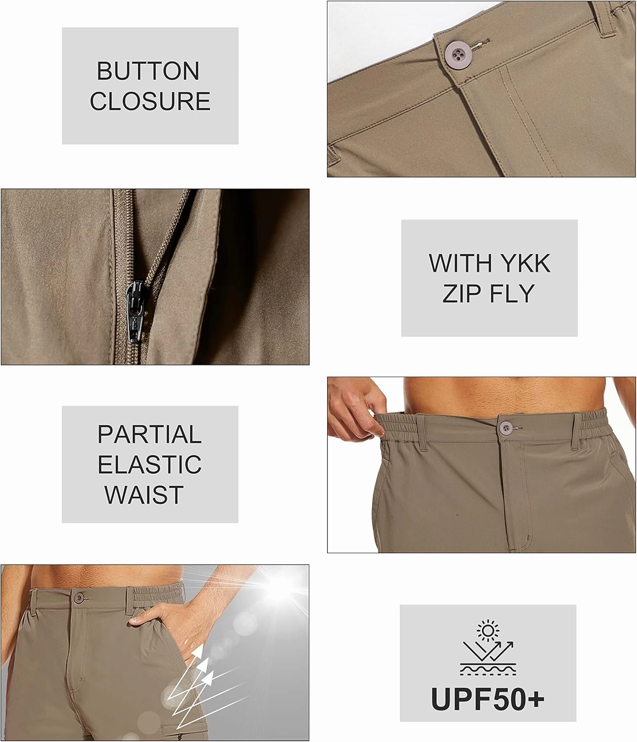 NATUVENIX Hiking Shorts Men, Quick-Dry Fishing Shorts for Men Lightweight Stretch Work Shorts Causal Travel