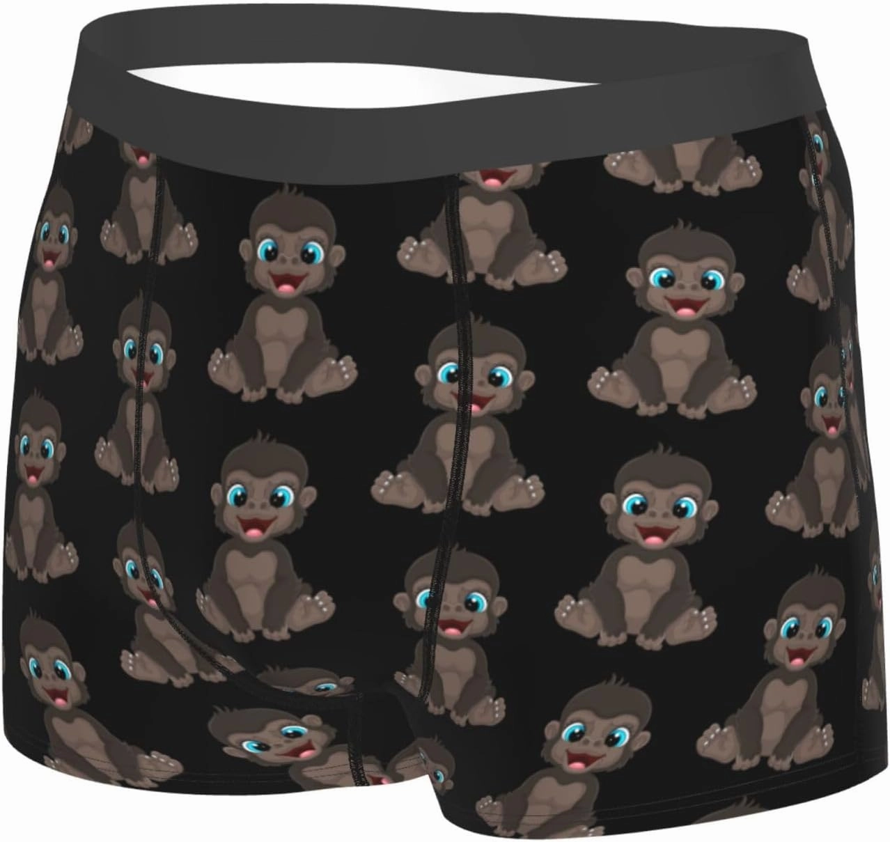 Naughty Little Monkey Mens Underwear Boxer Briefs Soft Elastic Breathable Boxers for Men