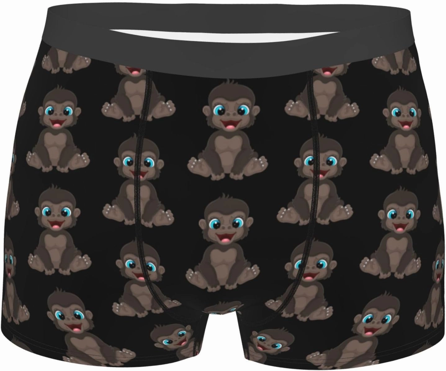 Naughty Little Monkey Mens Underwear Boxer Briefs Soft Elastic Breathable Boxers for Men