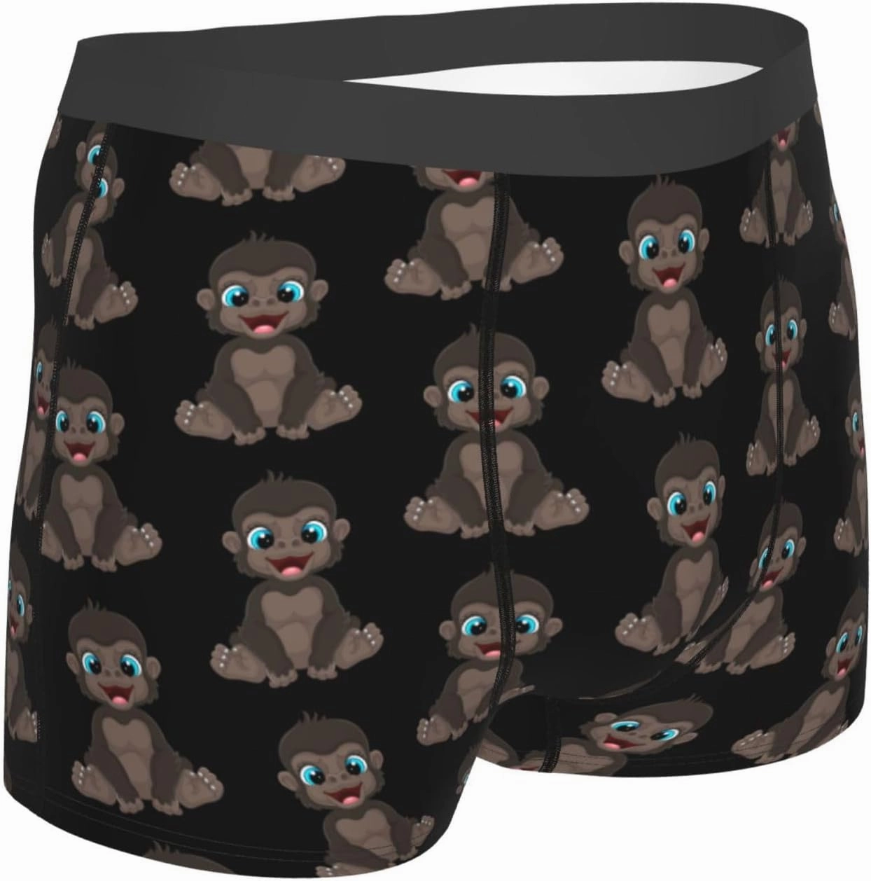 Naughty Little Monkey Mens Underwear Boxer Briefs Soft Elastic Breathable Boxers for Men