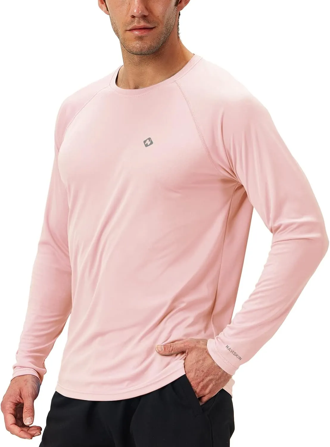 NAVISKIN Men's Rash Guard Shirts Swim Shirts UPF 50  UV Sun Protection Long Sleeve Shirts Lightweight Quick Dry