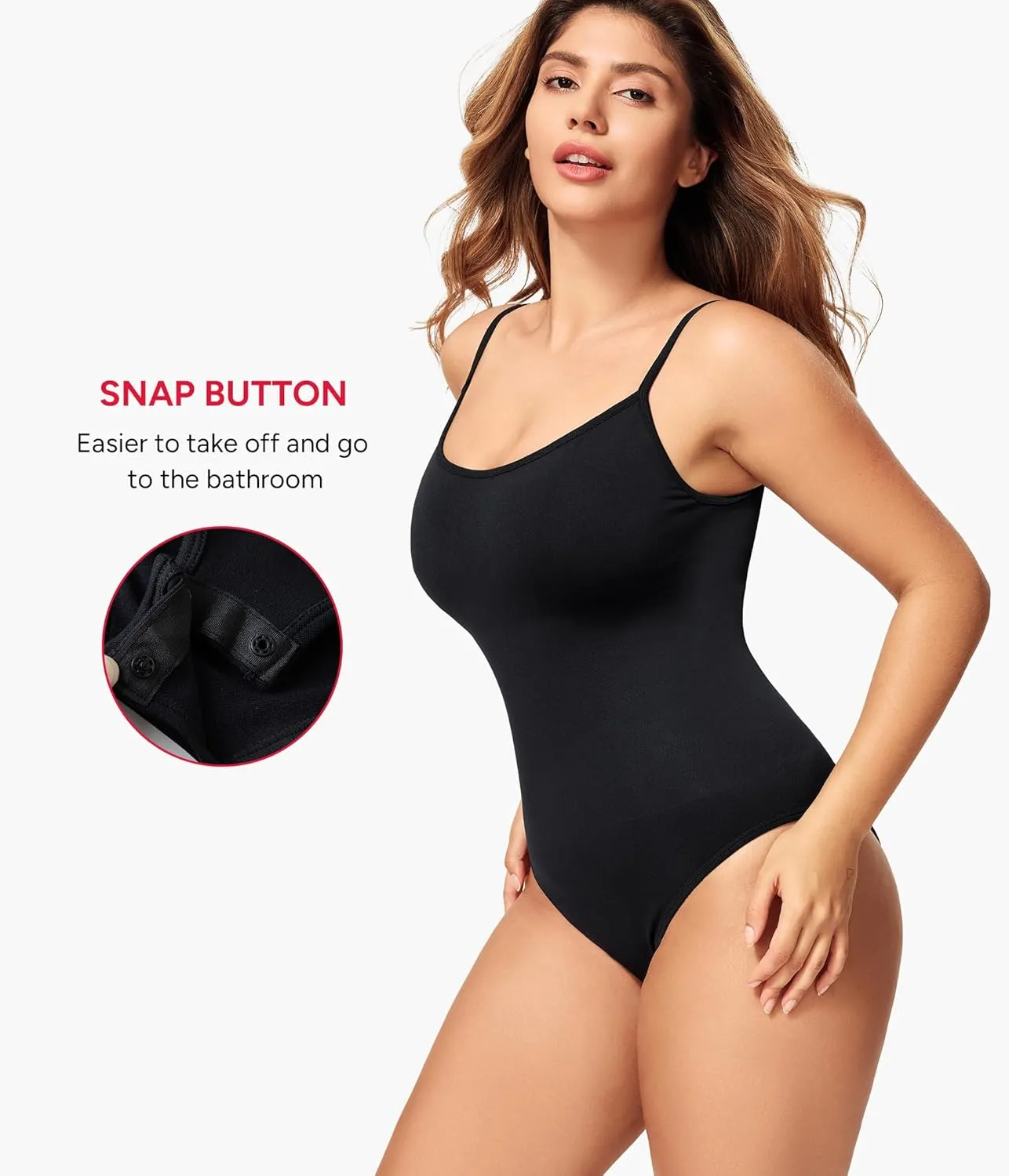 Nebility Bodysuits for Women Tummy Control Body Suits Seamless Shapewear V Neck Body Shaper