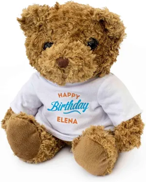New - Happy Birthday Elena - Teddy Bear - Cute Soft Cuddly - Adorable Gift Present