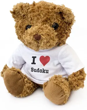 New - I Love Sudoku - Teddy Bear - Cute and Cuddly - Gift Present Birthday Xmas