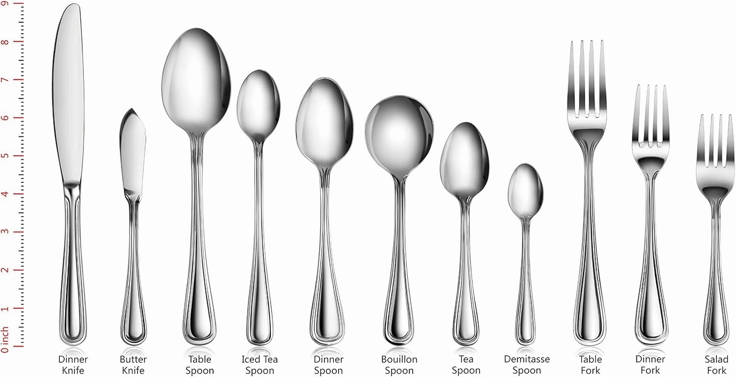 New Star Foodservice 58871 Slimline Pattern, 18/0 Stainless Steel, 60-Piece Flatware Set