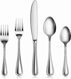 New Star Foodservice 58871 Slimline Pattern, 18/0 Stainless Steel, 60-Piece Flatware Set
