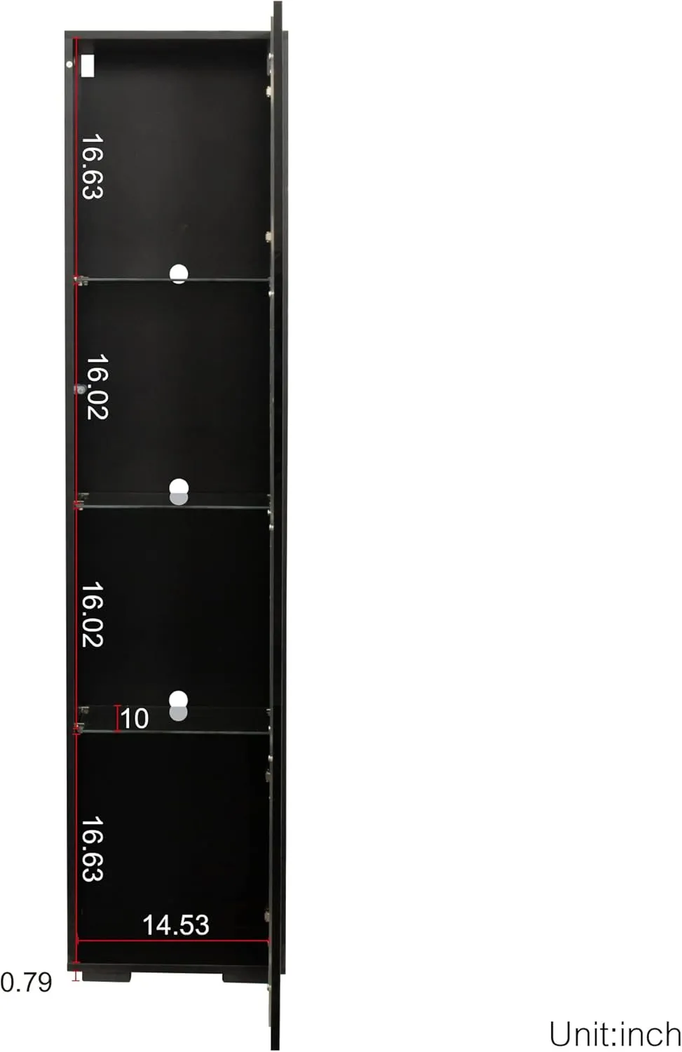NicBex Storage Cabinet Modern Pantry Cabinet Freestanding Kitchen Pantry Cabinet Side Cabinet with Aluminum Strip Lamp with Large Storage Space for Kitchen, Dining Room, Living Room, Black