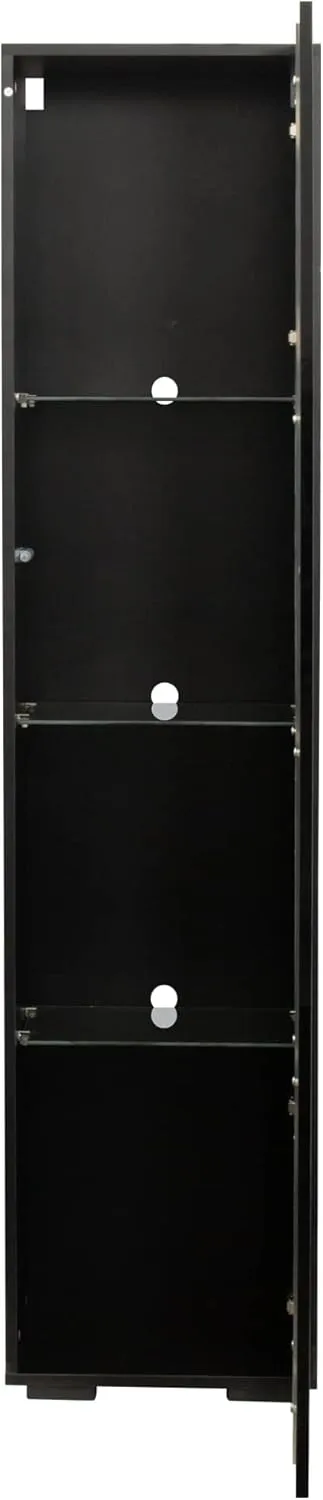 NicBex Storage Cabinet Modern Pantry Cabinet Freestanding Kitchen Pantry Cabinet Side Cabinet with Aluminum Strip Lamp with Large Storage Space for Kitchen, Dining Room, Living Room, Black