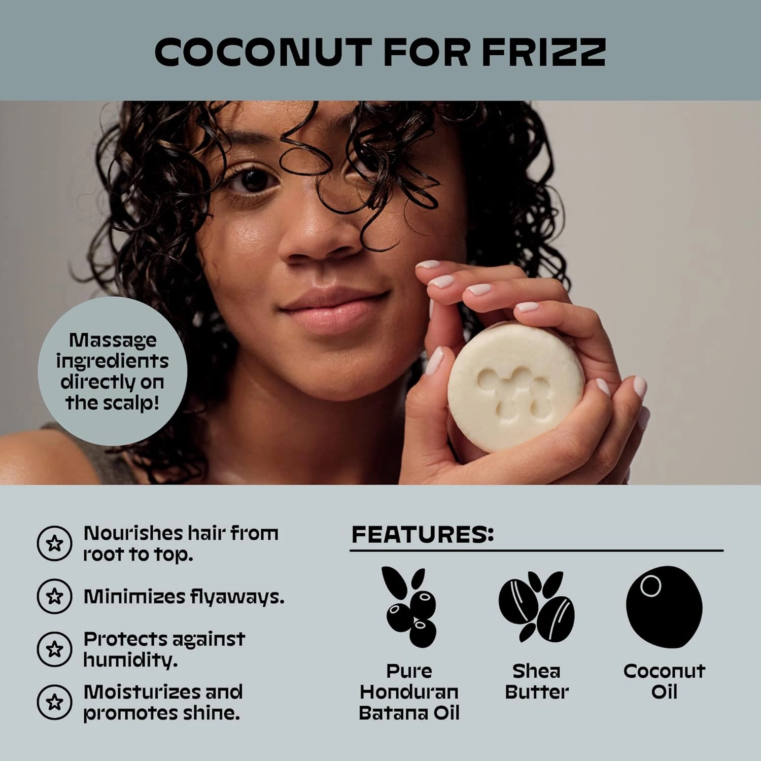 NOLE CARE Coconut Haircare Essential Set - Bar Shampoo and Conditioner, Moisturizes Frizzy Hair, Protects for Sleek Look, Perfect for Gifting, Sustainable, 100% Plastic-Free Packaging