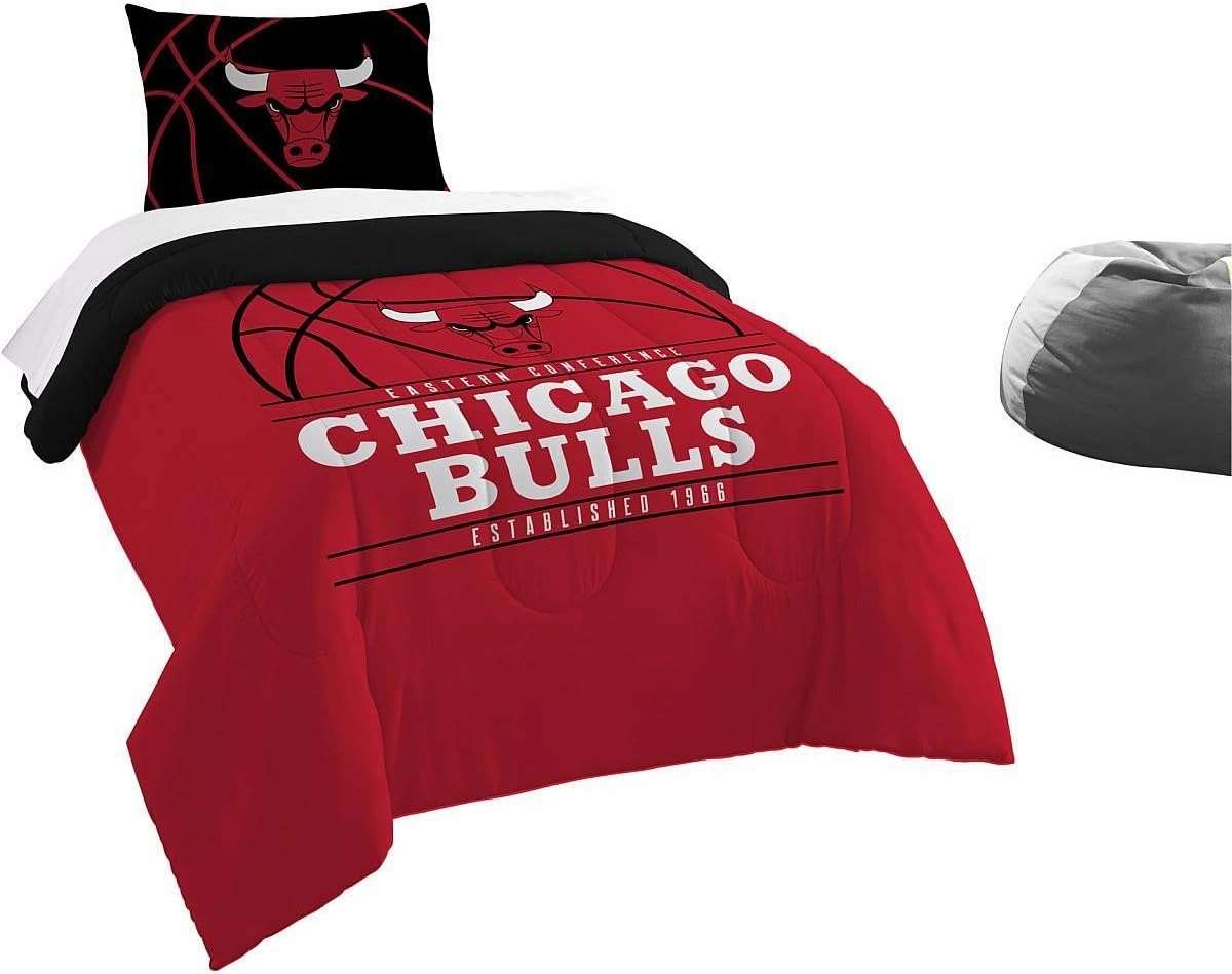 Northwest Company NBA Chicago Bulls Comforter and Sham Set, Twin, Reverse Slam