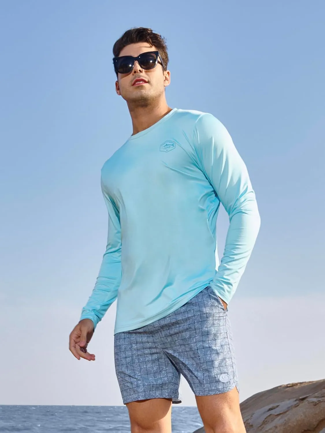 NORTHYARD Men's UPF 50  Sun Protection Shirts Long Sleeve Fishing Swim Beach Rash Guard UV Lightweight Quick Dry T-Shirt