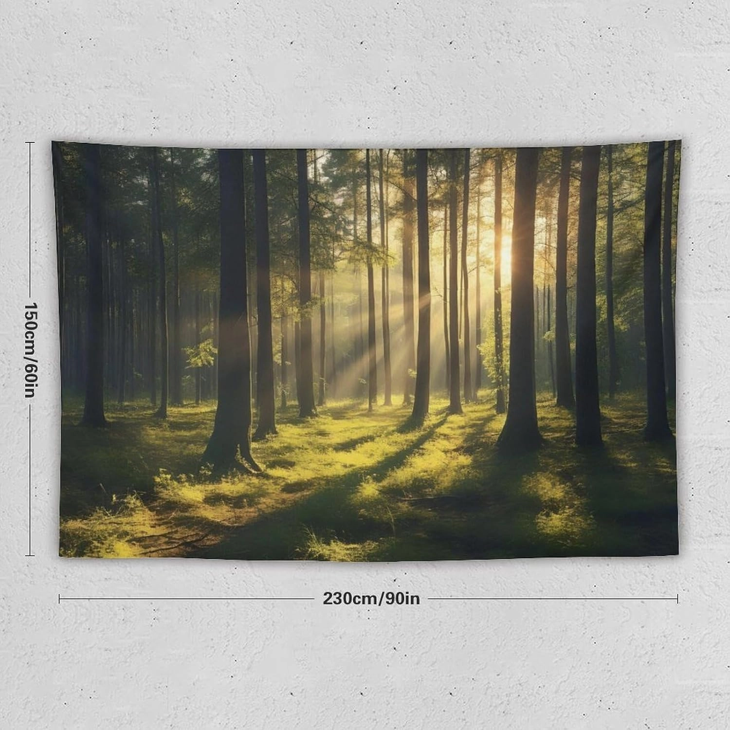 OACPCAO Forest Tapestry Wall Hanging Decor, Art Aesthetic Blanket - Large Polyester Backdrop for Bedroom, Living Room, Dorm (Forest Sun, 60"x90")