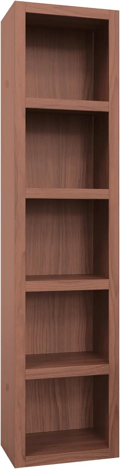 Oakland Living Easy-Lift Twin Murphy Wall Bed in Natural Brown Wood Grain with Bookshelf