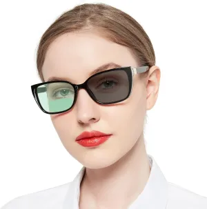 OCCI CHIARI Transition Photochromic Bifocal Reading Glasses for Womens,Square Clear UV Protection Sunglasses Readers