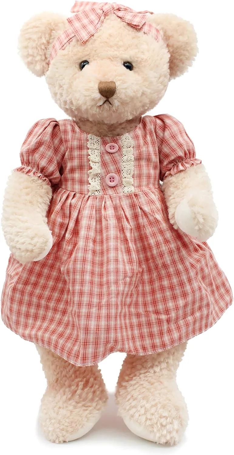 Oitscute Big Baby Teddy Bear with Cloth Cute Stuffed Animal Soft Plush Toy 25" (Red&Pink)