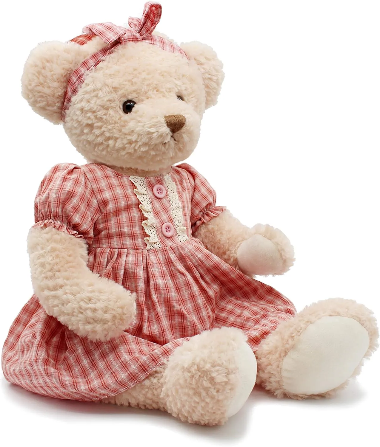 Oitscute Big Baby Teddy Bear with Cloth Cute Stuffed Animal Soft Plush Toy 25" (Red&Pink)