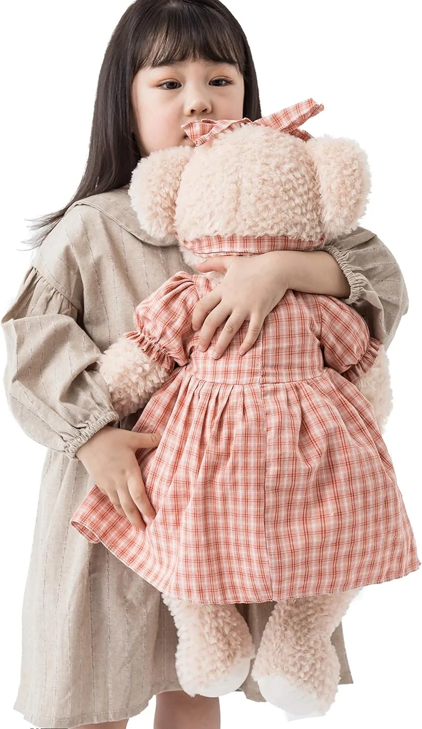 Oitscute Big Baby Teddy Bear with Cloth Cute Stuffed Animal Soft Plush Toy 25" (Red&Pink)