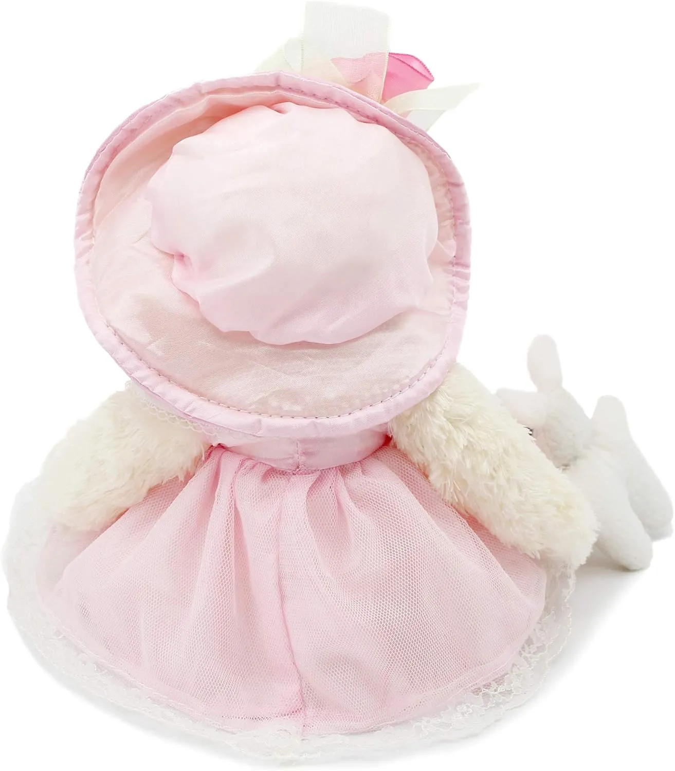 Oitscute Small Baby Teddy Bear with Cloth Cute Stuffed Animal Soft Plush Toy 10" (Pink lace Dress with Rabbit)