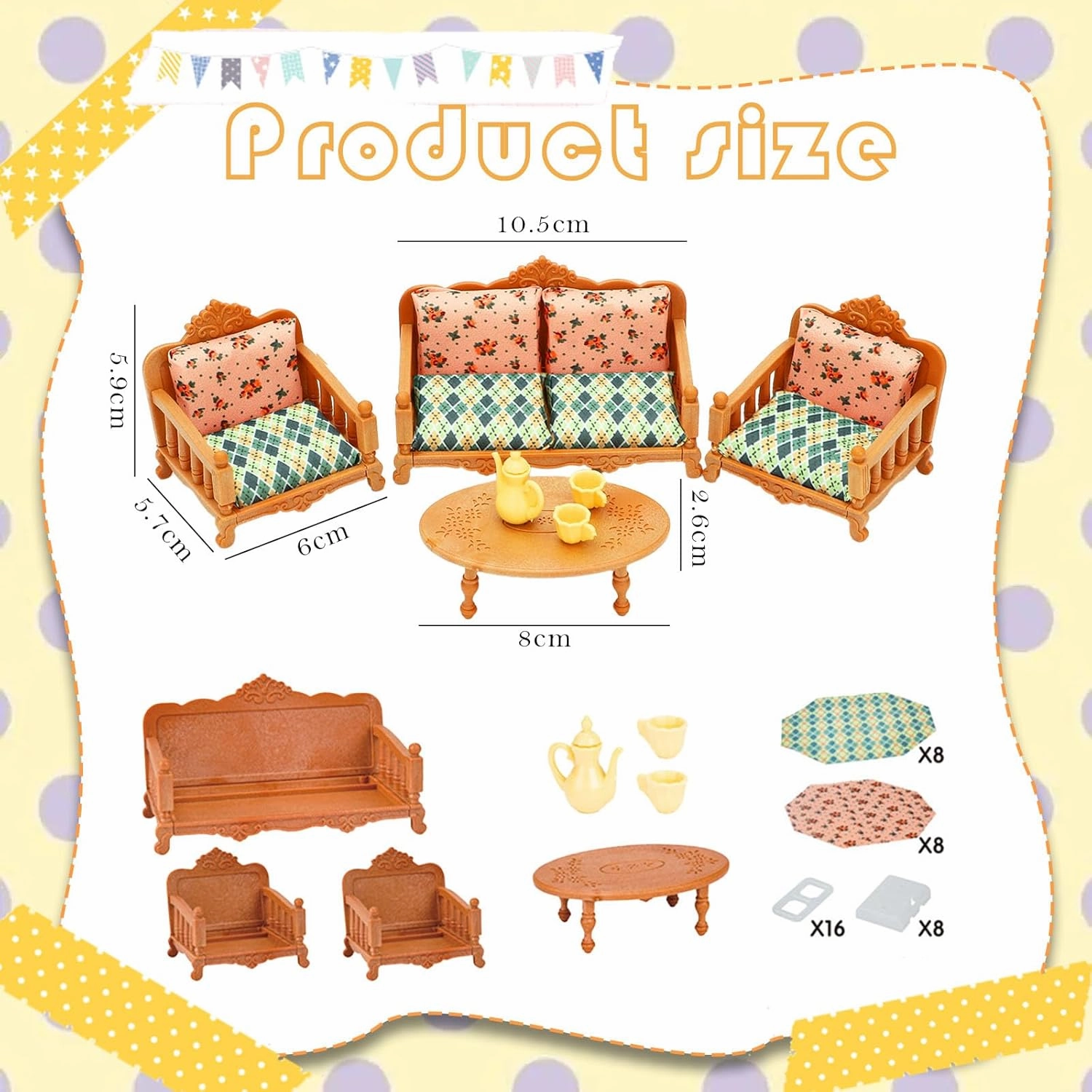 ONEST 15 Pieces Wooden Dollhouse Family Set Mini People Figures Sets Dollhouse Dolls Wooden Doll Family Pretend Play Figures Accessories for Pretend Doll House Toy