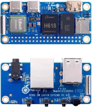 Orange Pi Zero 2W 2GB LPDDR4 Allwinner H618 Quad-Core 64 Bit Single Board Computer with 16MB SPI Flash,Support WiFi and BT5.0, Development Board Run Android 12 TV/Ubuntu(Zero 2W 2G Expansion Board)