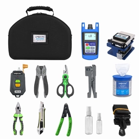 ORIENTEK TFH-12E FTTH Tool Set Optic Fiber Loss Tester Loss Test Kit Fiber Cleaver   Optical Power Meter   Visual Fault Locator  Strippers Adapt to All Indoor and Outdoor Operating (TFH-12E-R)