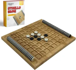 Othello Board Game - Reversi Game - Classic 2 Player Games - Travel Othello Game Original Reversi Fun, Competitive, Strategy Games - Wooden Games for Adults - Black & White 64 Checkers