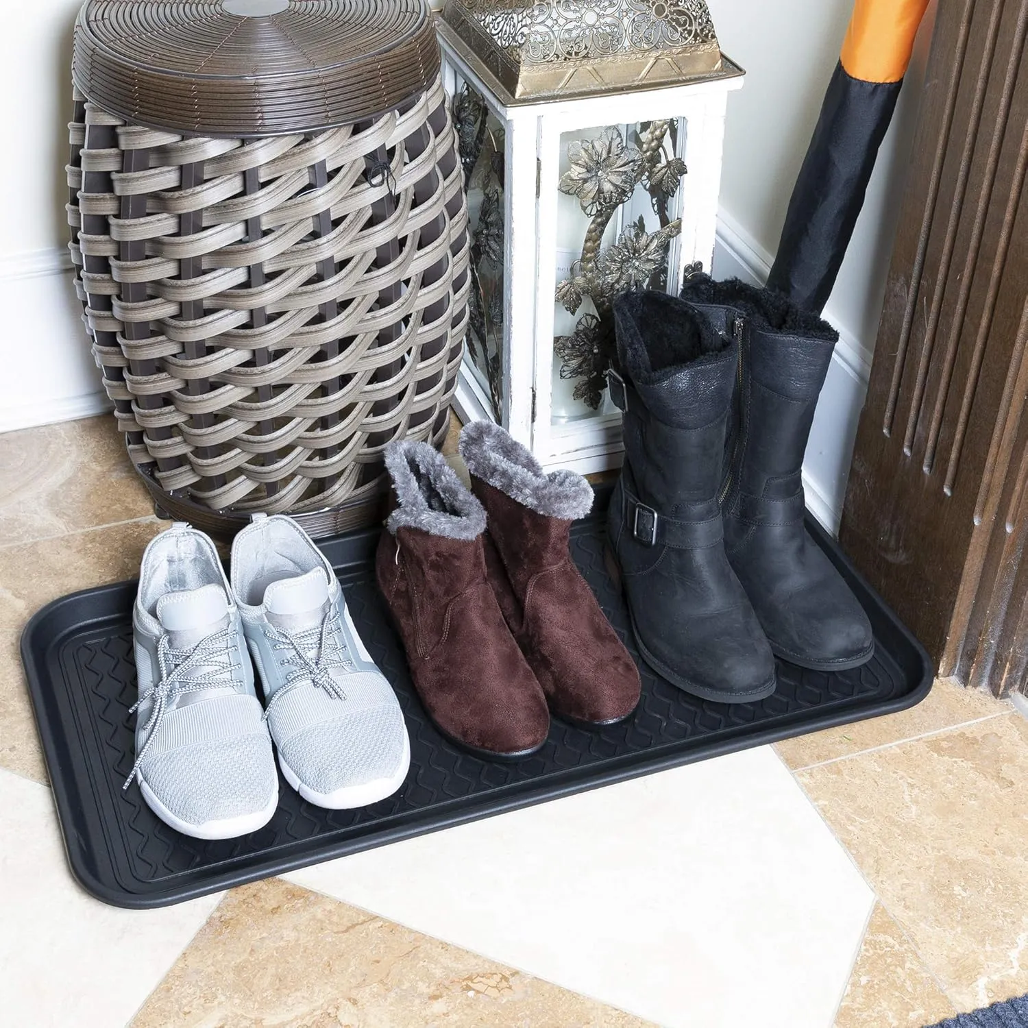 Ottomanson Multipurpose All Season Boot Tray Mat, Reusable Pee Pad For Dogs, 15" x 30"