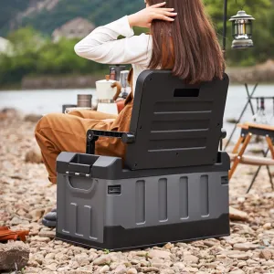 Outdoor Storage Box Camping Seat Boxes Multifunctional Fishing Box Large Capacity Car Storage Box Organizer 60L Folding Seats Trunk Organizer Auto Trunk Box Camping Accessories for Vehicles Car