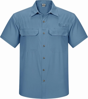 Outdoor Ventures Men's Lightweight Short Sleeve Fishing Shirt UPF 50 Button Down Quick Dry Cooling Hiking Travel Safari Shirt