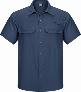 Outdoor Ventures Men's Lightweight Short Sleeve Fishing Shirt UPF 50 Button Down Quick Dry Cooling Hiking Travel Safari Shirt