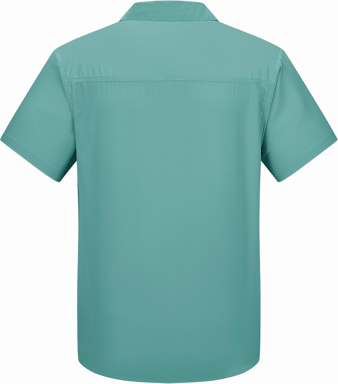 Outdoor Ventures Men's Lightweight Short Sleeve Fishing Shirt UPF 50 Button Down Quick Dry Cooling Hiking Travel Safari Shirt