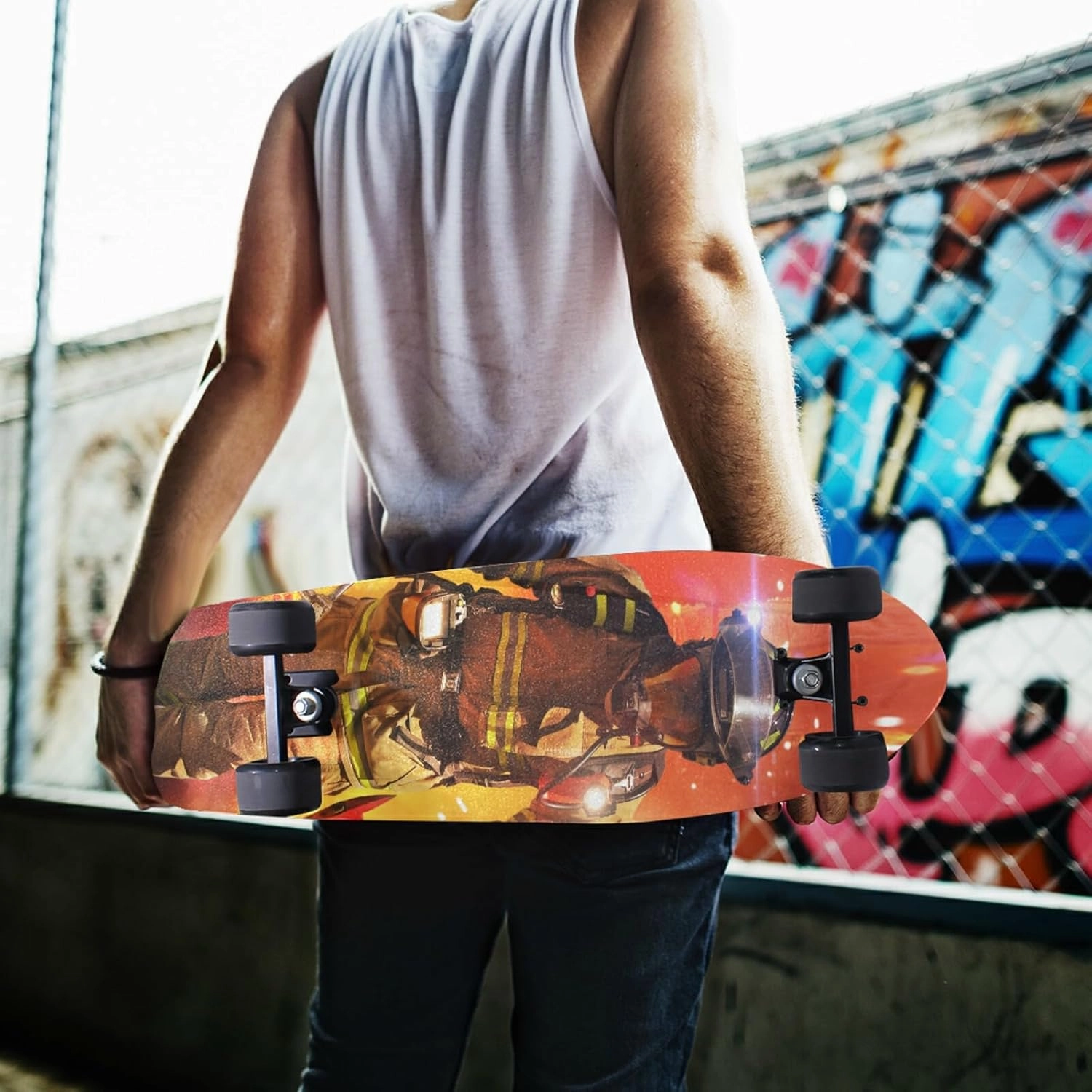 Oyihfvs Skateboard Grip Tape Sticker, Anti Slip Sandpaper Sheet Scooter Longboard, Strong Stickiness, Wearable Tear Resistance 9" x 33"