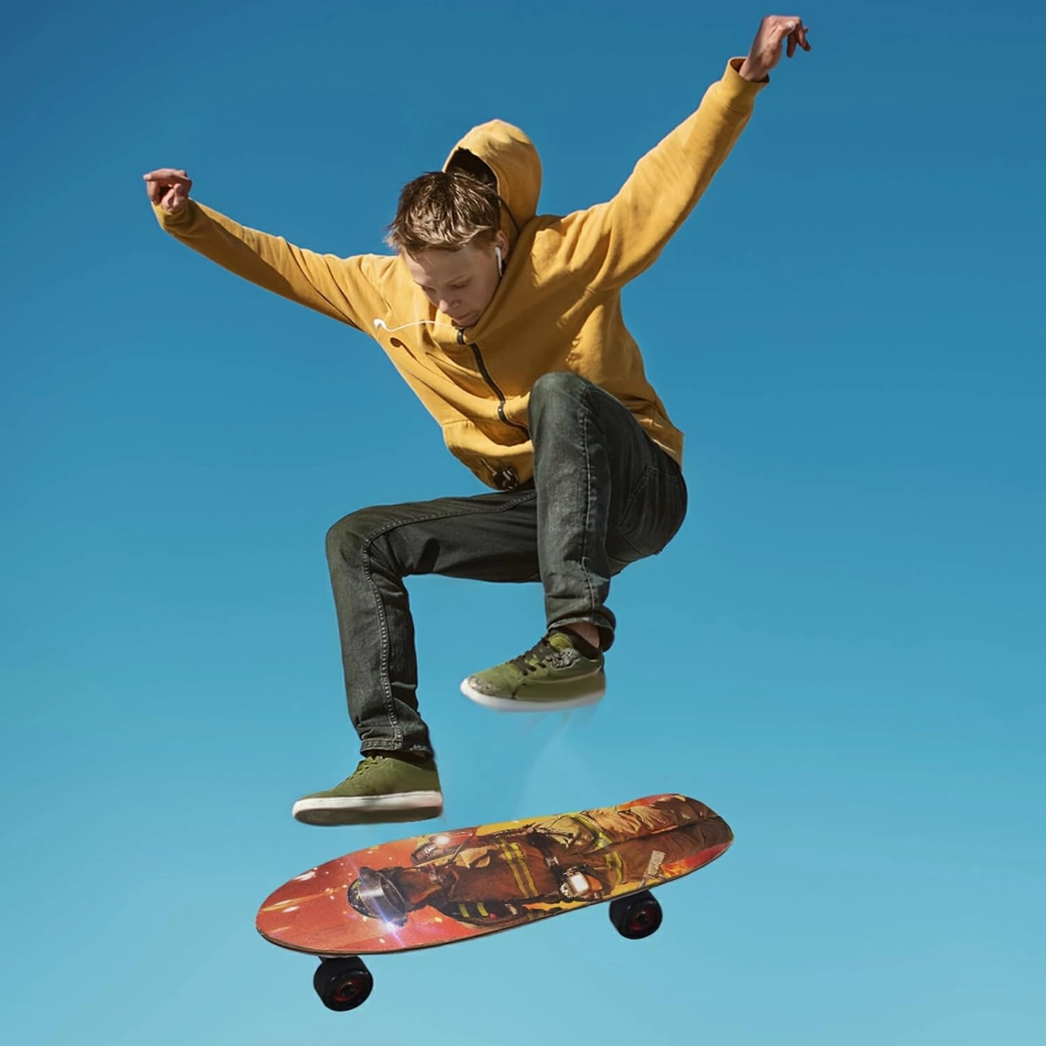 Oyihfvs Skateboard Grip Tape Sticker, Anti Slip Sandpaper Sheet Scooter Longboard, Strong Stickiness, Wearable Tear Resistance 9" x 33"