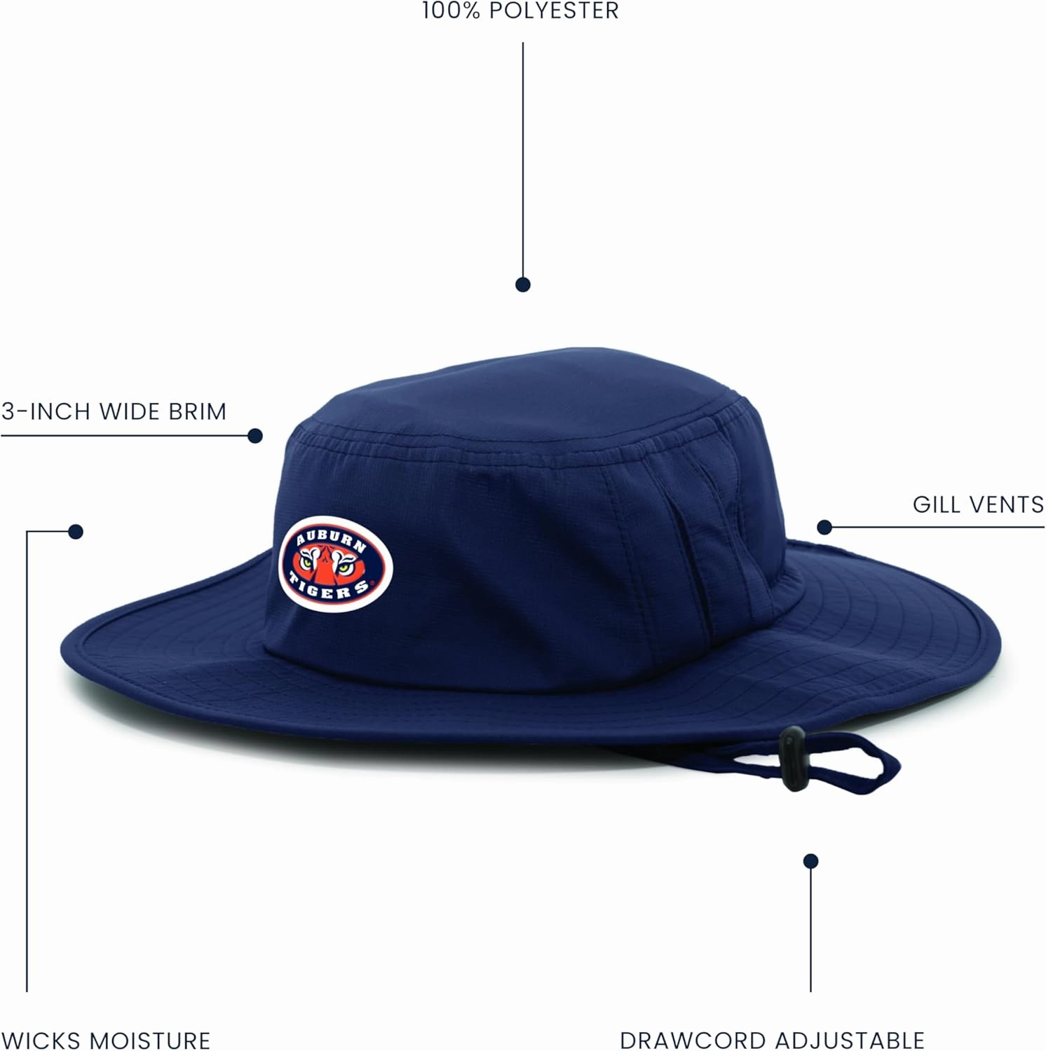Pacific Headwear NCAA Collegiate Manta Ray Boonie Hat-Sun Protection, Adjustable Fit, Lightweight, Outdoor Sports Cap