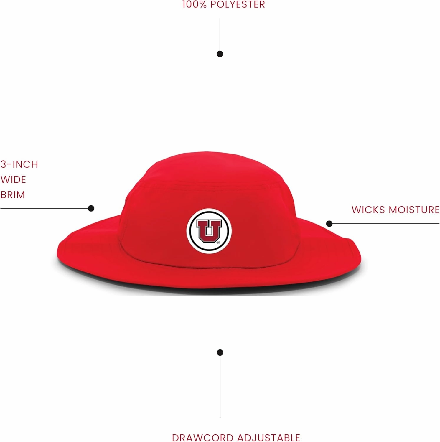 Pacific Headwear NCAA Collegiate Manta Ray Boonie Hat-Sun Protection, Adjustable Fit, Lightweight, Outdoor Sports Cap