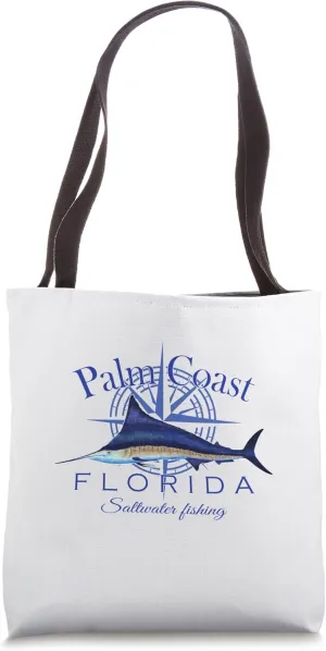 Palm Coast Florida Sailfish Billfish Saltwater Fishing Tote Bag