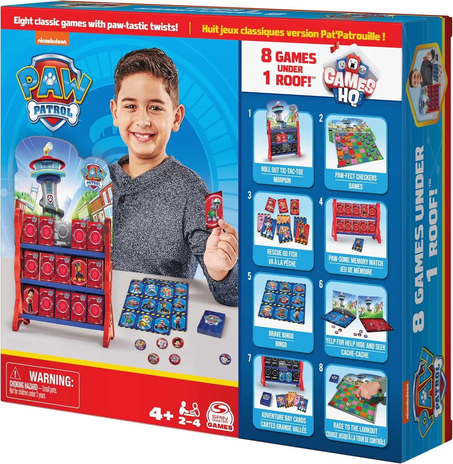 PAW Patrol, Games HQ Board Games for Kids Checkers Tic Tac Toe Memory Match Bingo Go Fish Card Games PAW Patrol Toys, for Preschoolers Ages 4 and up