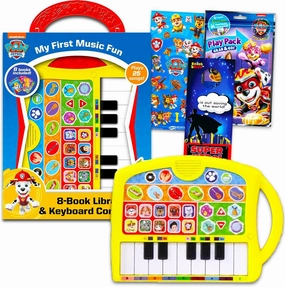 Paw Patrol Sound Book Set - Bundle of Mini Piano, 8 Books, Play Pack, Stickers, More | Chase and Marshall Toy Instrument, Music, Keyboard for Toddlers