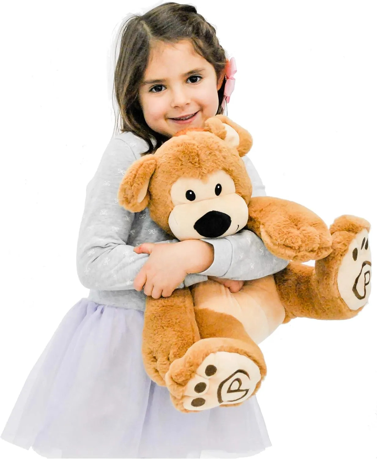 Pawley The 18" Teddy Bear Stuffed Animal - Teddy Bear Plush Toy with Embroidered Details, Soft Stuffed Toy for Babies, Toddlers & Kids - Brown, Medium 18"