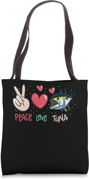 Peace love Tuna Bluefin Tuna Fishing Tote Bag