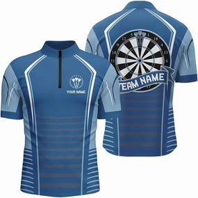 Personalized Dart Jerseys for Men, Dart Shirt, 3D Dart Board Green Version Men Quarter-Zip Shirts Custom