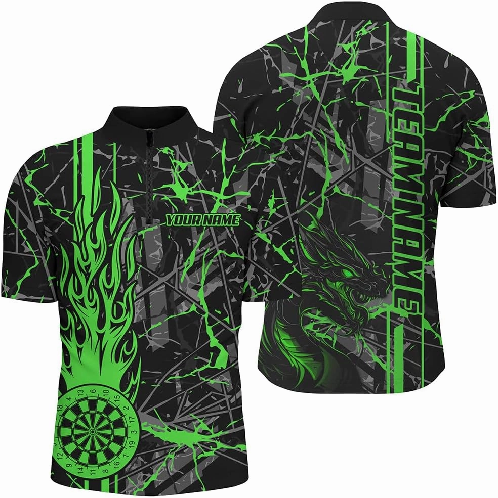 Personalized Dart Jerseys for Men, Dart Shirts for Men, Personalized 3D Darts Board Men Quarter-Zip Shirts