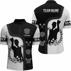 Personalized Dart Jerseys for Men, Dart Shirts for Men, Personalized 3D Darts Board Men Quarter-Zip Shirts