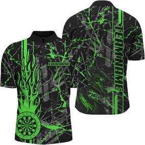 Personalized Dart Jerseys for Men, Dart Shirts for Men, Personalized 3D Darts Board Men Quarter-Zip Shirts