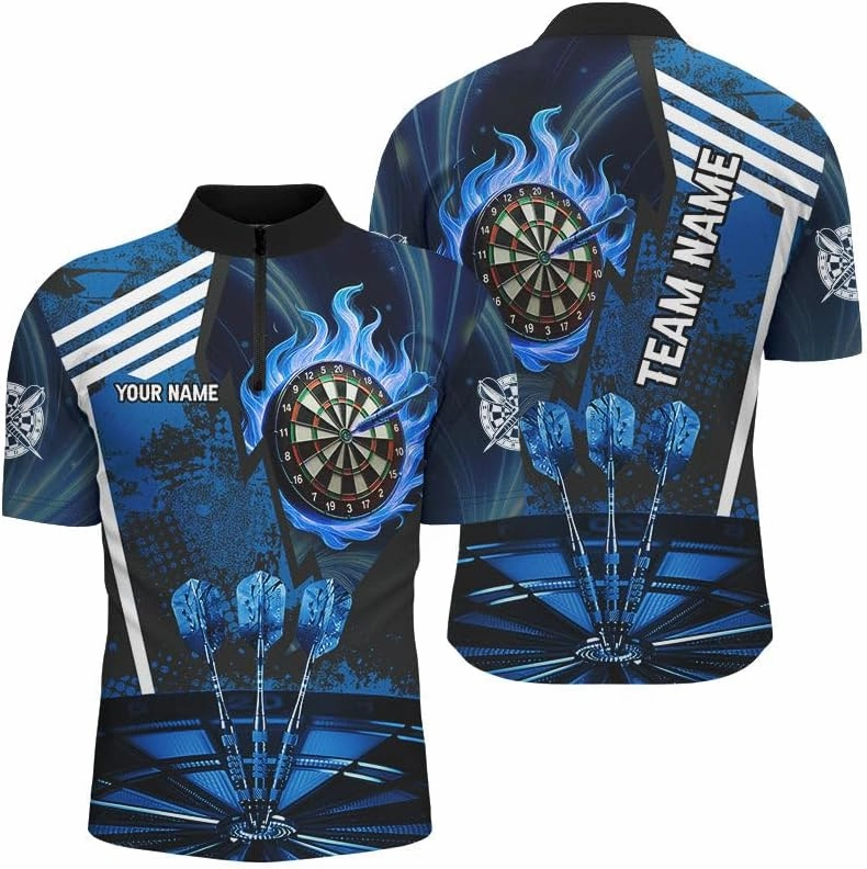 Personalized Dart Jerseys for Men, Dart Shirts for Men, Personalized 3D Purple Eagle Flying On Dart Board
