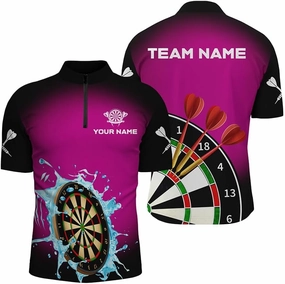 Personalized Dart Shirts for Men, Dart Jerseys for Men, 3D Darts Board Galaxy Universe Men Darts Quarter