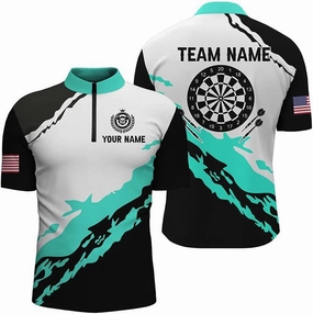 Personalized Dart Shirts for Men, Dart Jerseys for Men, 3D Darts Board Galaxy Universe Men Darts Quarter