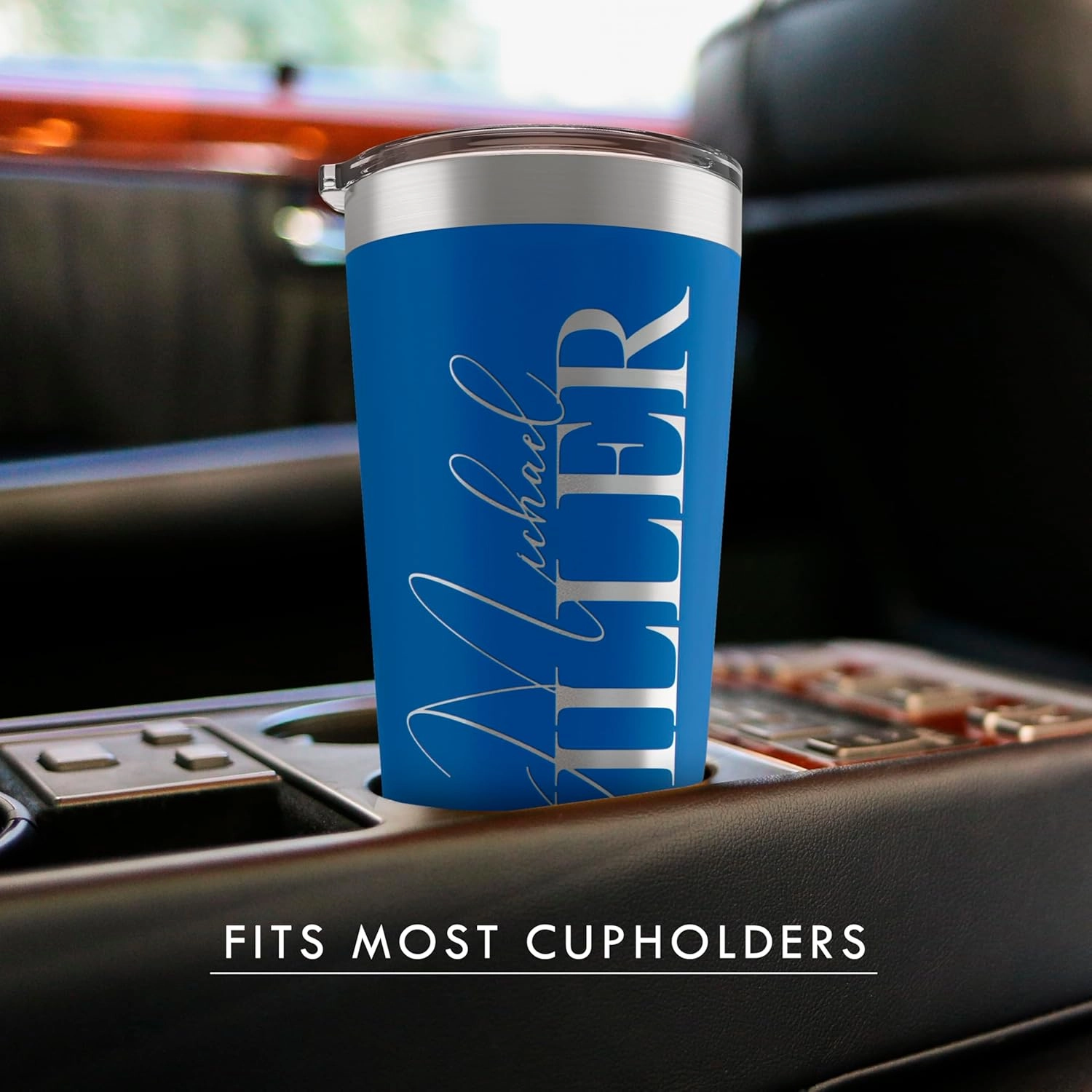 Personalized Tumbler with Engraved Name - 12 Designs, 20 Oz Coffee Tumbler with Slider Lid, Army Green, Double Wall Insulated - Custom Gifts for Men