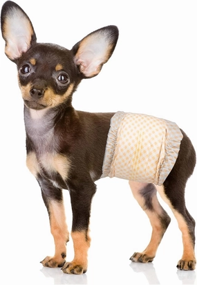 Pet Soft Disposable Male Dog Wraps - Dog Diapers for Male Dogs, Puppy Diapers with Wetness Indicator 48 Counts XSmall