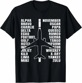 Phonetic Alphabet Aircraft Pilot Plane Aviator Airplane T-Shirt